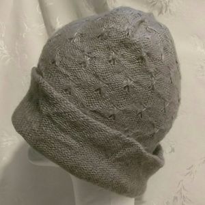 Woman's Knit Winter Cap Hat Beanie Grey Lined